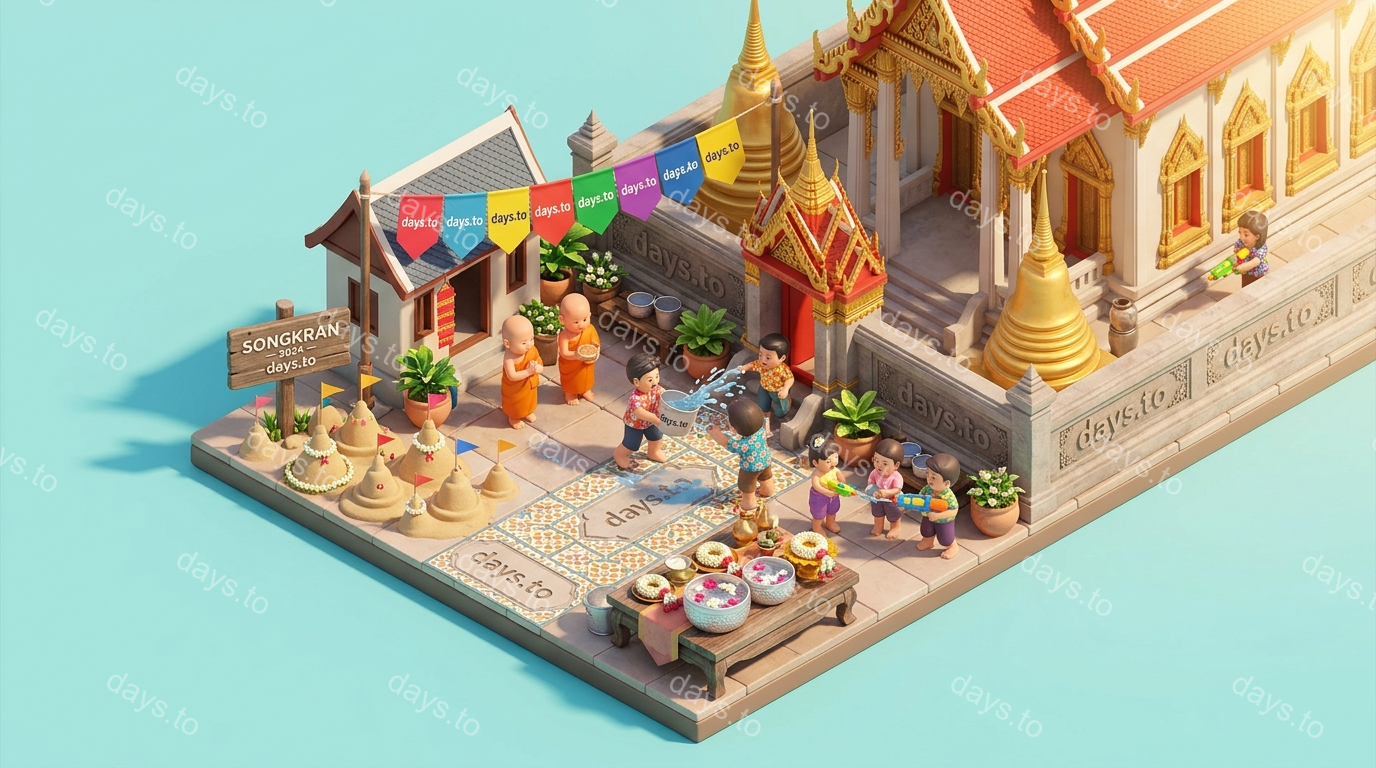 Songkran (Nouvel An thaïlandais) countdown - Fêtes
