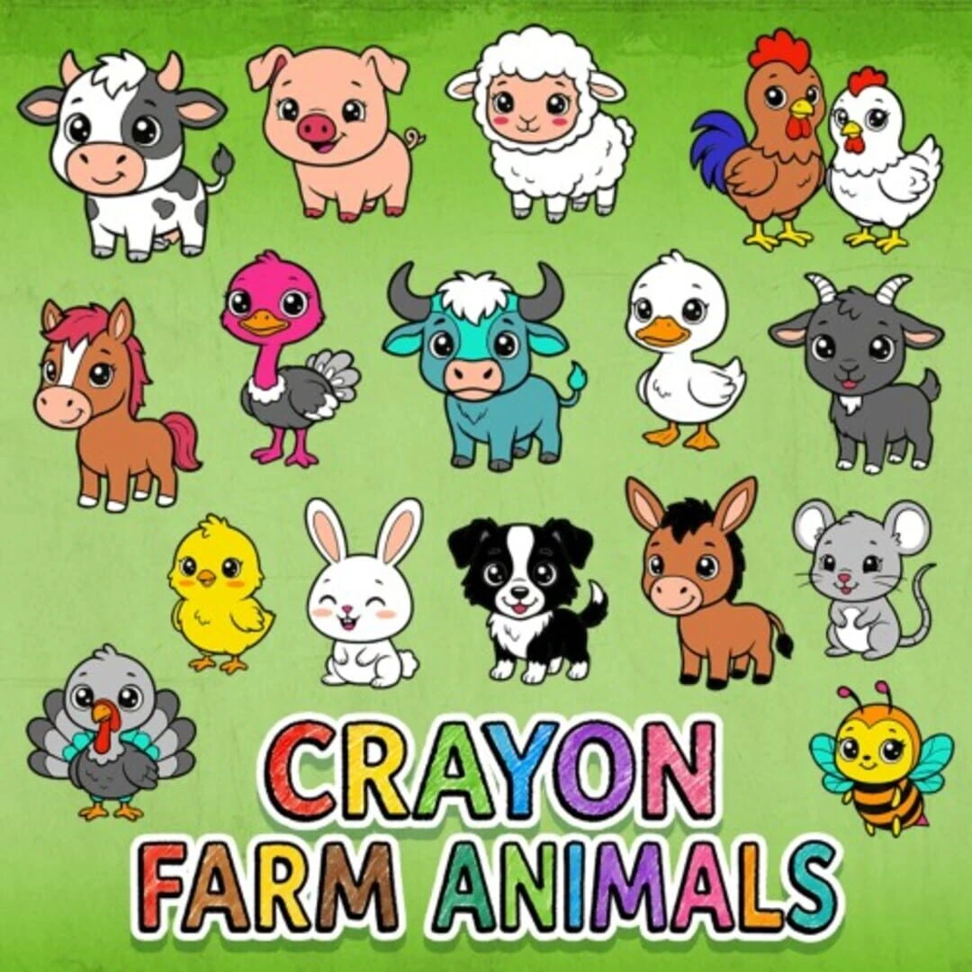 Crayon Farm Animals countdown - Oyun
