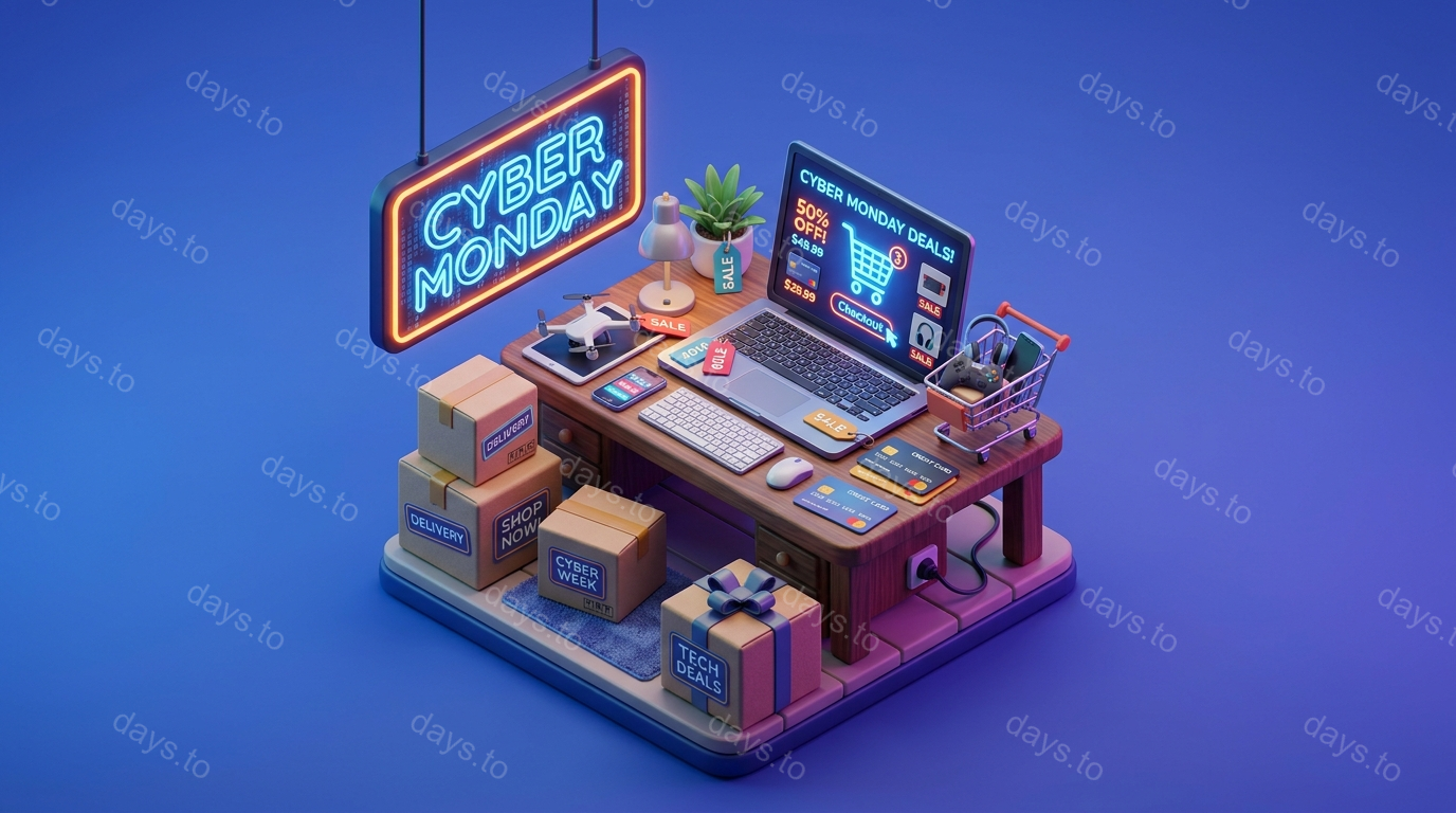 Cyber Monday in US countdown - Holidays