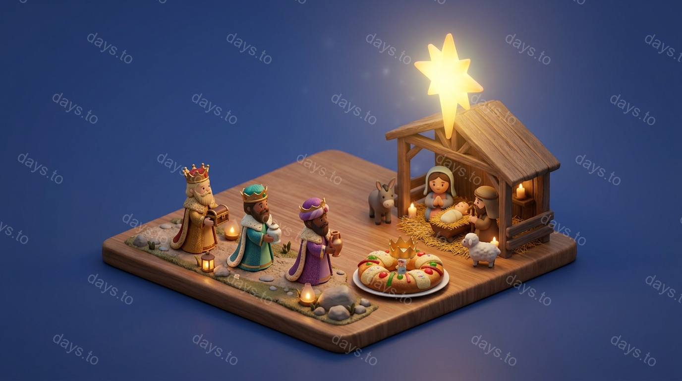 Epiphany (Three Kings Day) countdown - Holidays