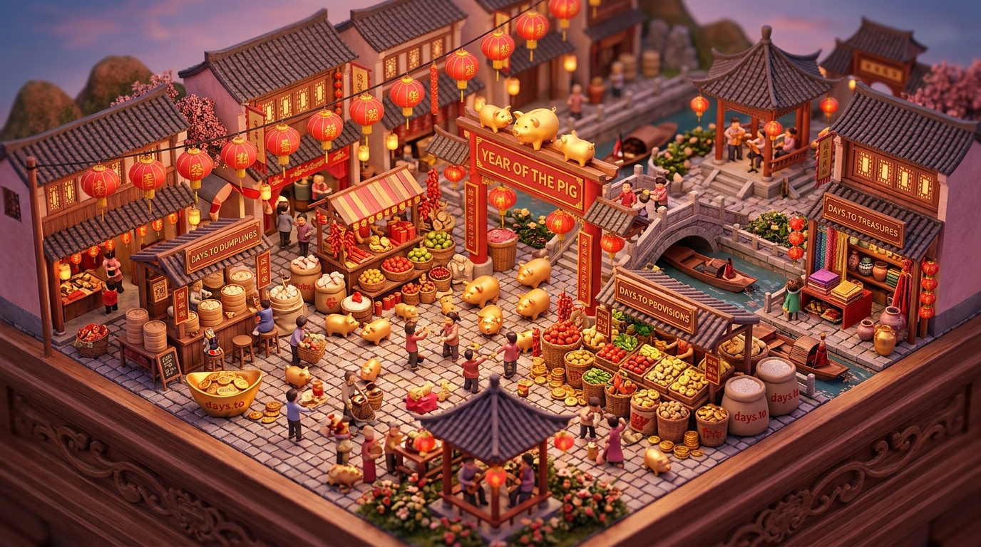 Year of the Pig countdown - Holidays